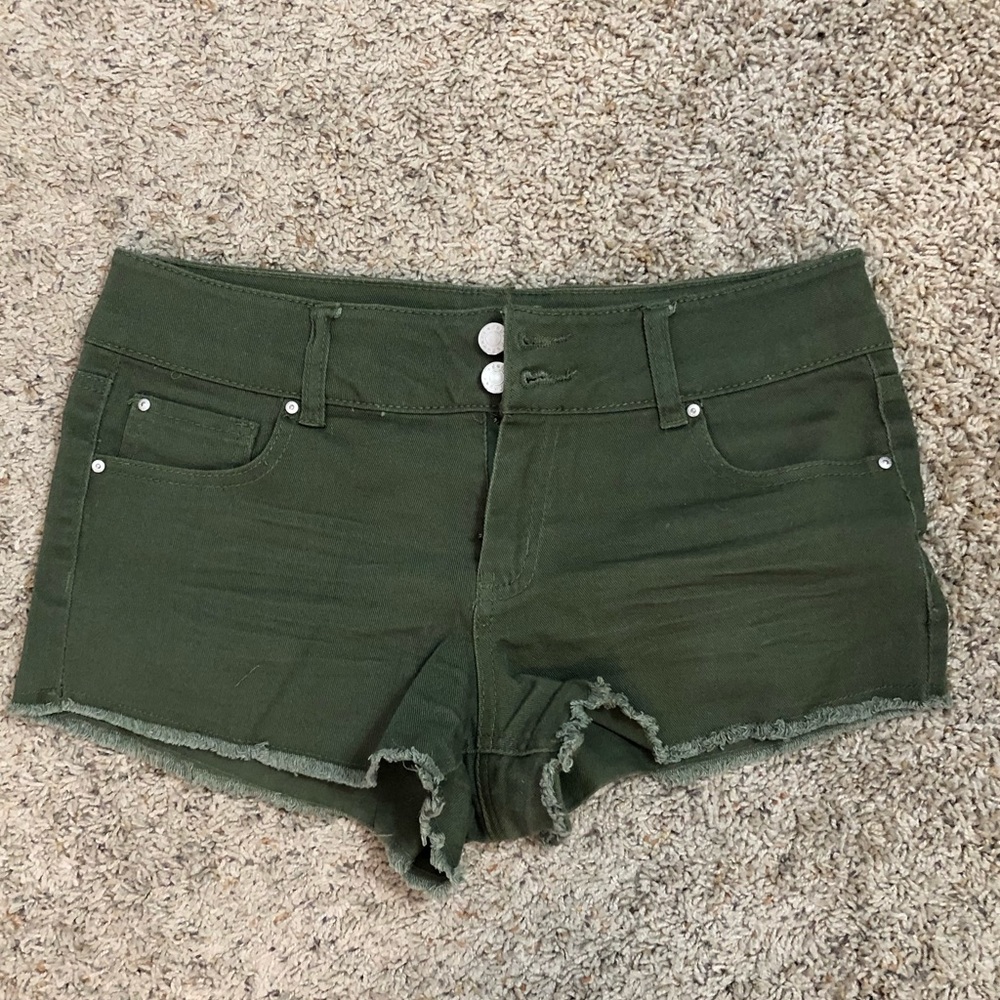 Hunter Green High Waisted Shorts